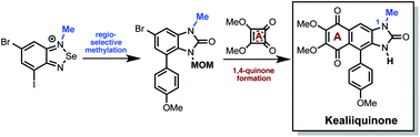 Graphical abstract: Total synthesis of kealiiquinone: the regio-controlled strategy for accessing its 1-methyl-4-arylbenzimidazolone core