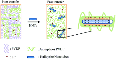 Graphical abstract: Enhanced ionic conductivity in halloysite nanotube-poly(vinylidene fluoride) electrolytes for solid-state lithium-ion batteries