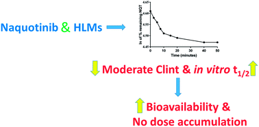 Graphical abstract: A simple liquid chromatography-tandem mass spectrometry method to accurately determine the novel third-generation EGFR-TKI naquotinib with its applicability to metabolic stability assessment