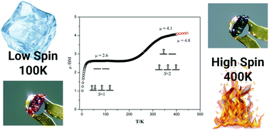 Graphical abstract: Structural studies of a manganese(iii) complex with spin-crossover and thermochromic properties