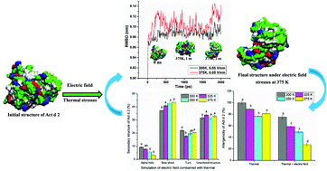 Graphical abstract: Structural responses of kiwifruit allergen Act d 2 to thermal and electric field stresses based on molecular dynamics simulations and experiments