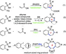 Graphical abstract: Pd/P/dba-Promoted cascade annulations to produce fused medium-sized sulfoximine polyheterocycles