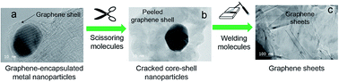 Graphical abstract: Mass production of graphene materials from solid carbon sources using a molecular cracking and welding method