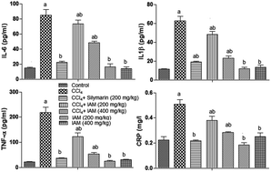 Graphical abstract: Methanol extract of Iphiona aucheri ameliorates CCl4 induced hepatic injuries by regulation of genes in rats