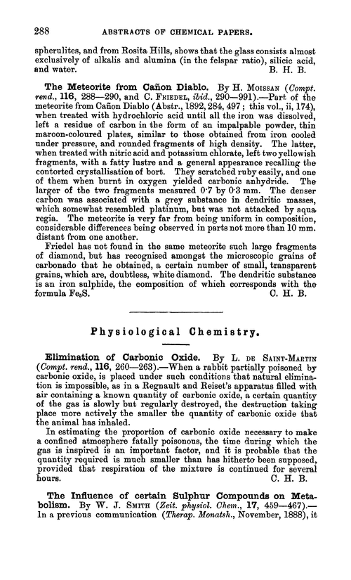 Physiological chemistry