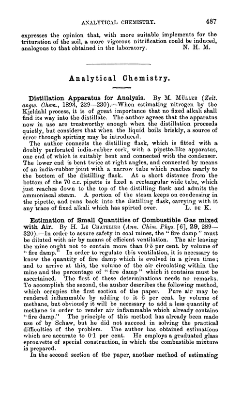 Analytical chemistry