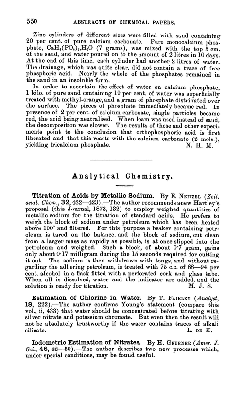 Analytical chemistry