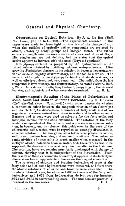 General and physical chemistry