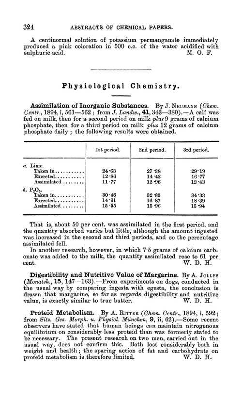 Physiological chemistry