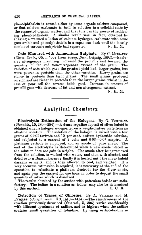 Analytical chemistry