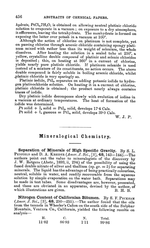 Mineralogical chemistry