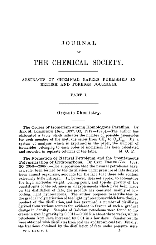 Organic chemistry