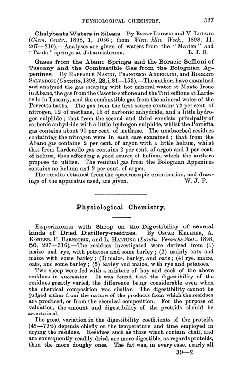 Physiological chemistry