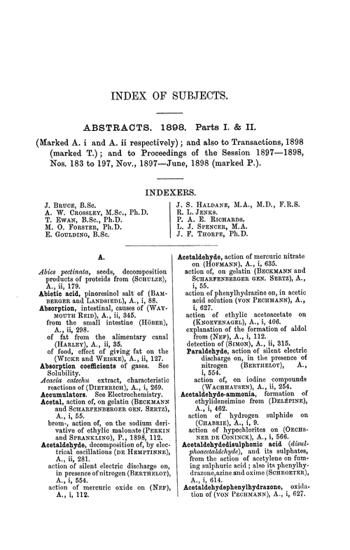 Index of subjects