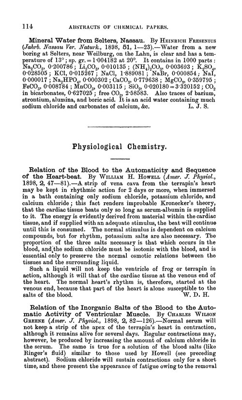 Physiological chemistry