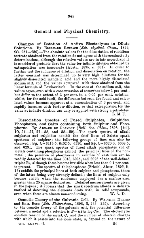 General and physical chemistry