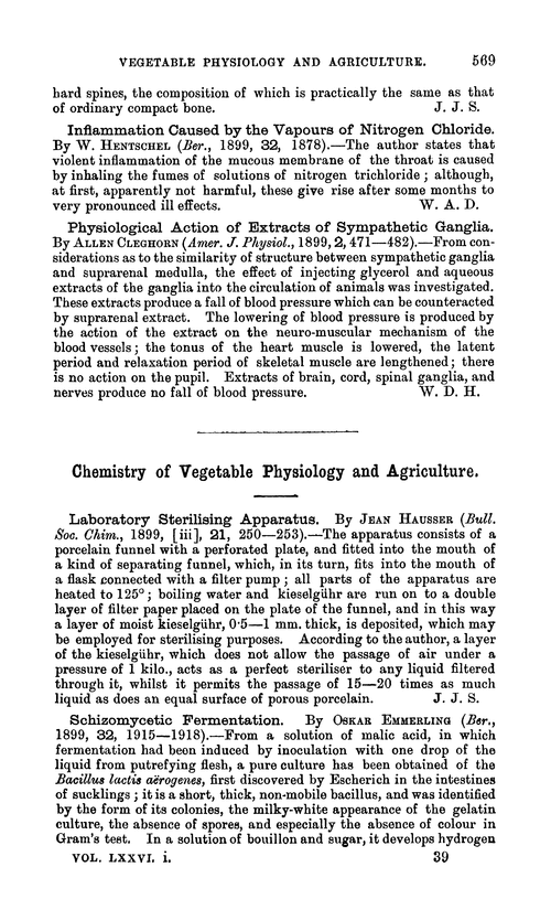 Chemistry of vegetable physiology and agriculture