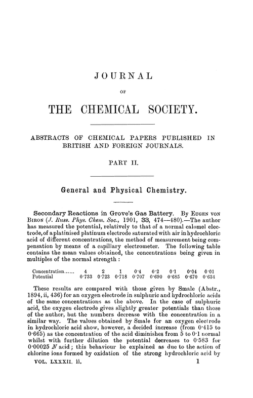 General and physical chemistry