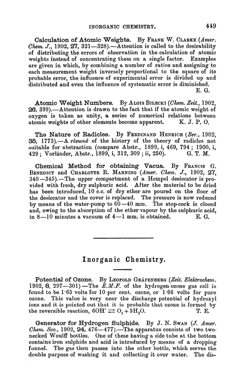 Inorganic chemistry
