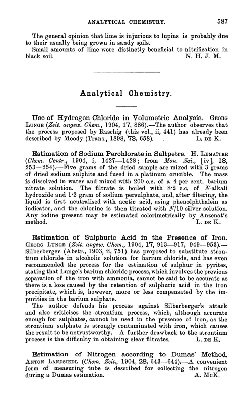 Analytical chemistry