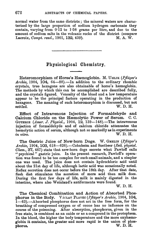 Physiological chemistry