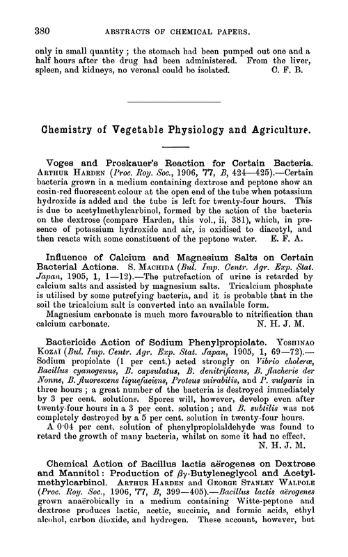 Chemistry of vegetable physiology and agriculture