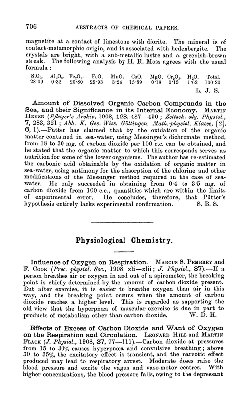 Physiological chemistry