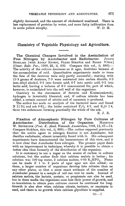 Chemistry of vegetable physiology and agriculture