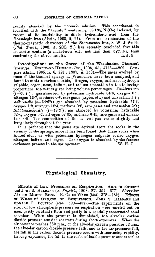 Physiological chemistry