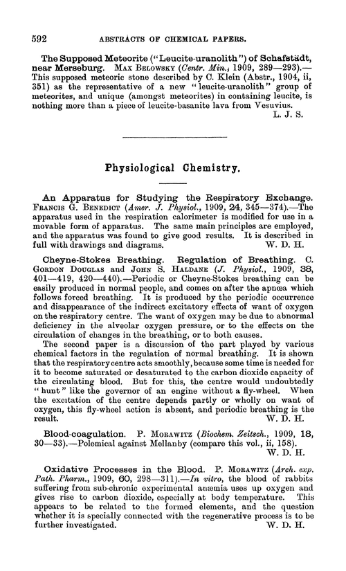 Physiological chemistry
