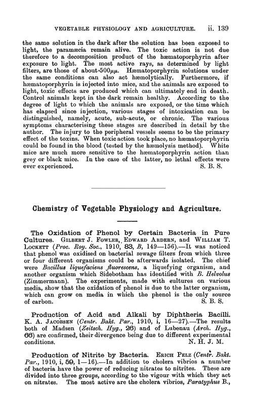 Chemistry of vegetable physiology and agriculture
