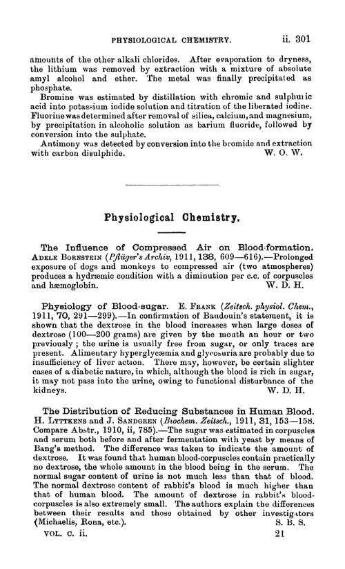 Physiological chemistry