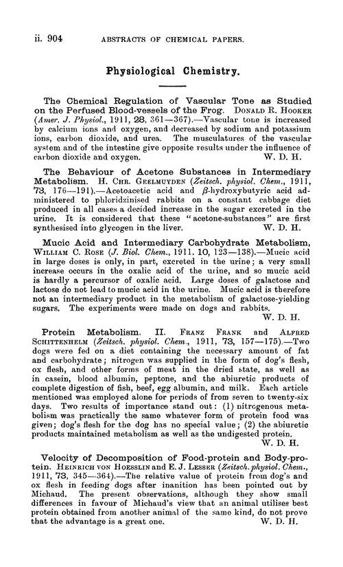 Physiological chemistry