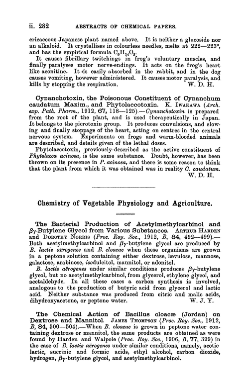 Chemistry of vegetable physiology and agriculture