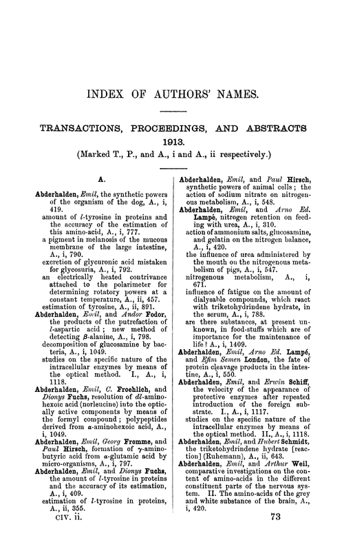 Index of authors' names