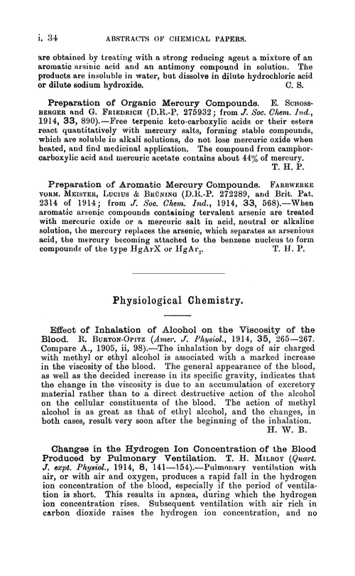 Physiological chemistry