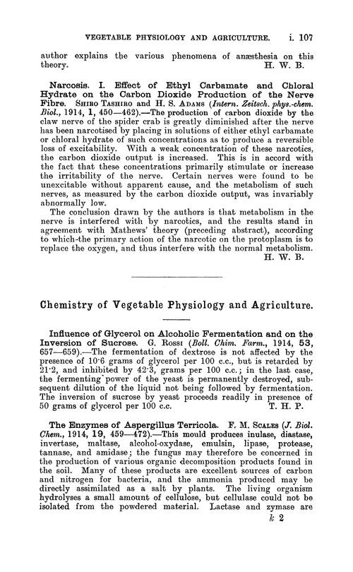 Chemistry of vegetable physiology and agriculture