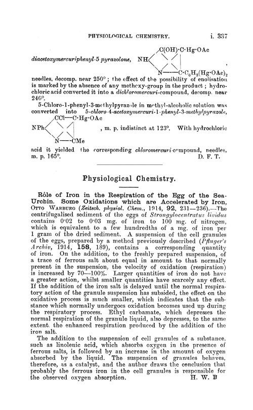 Physiological chemistry