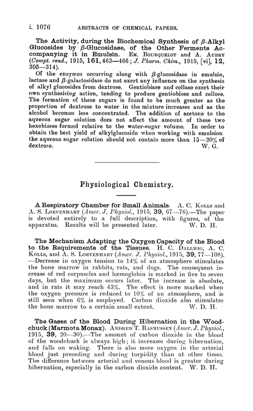 Physiological chemistry