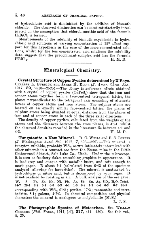 Mineralogical chemistry