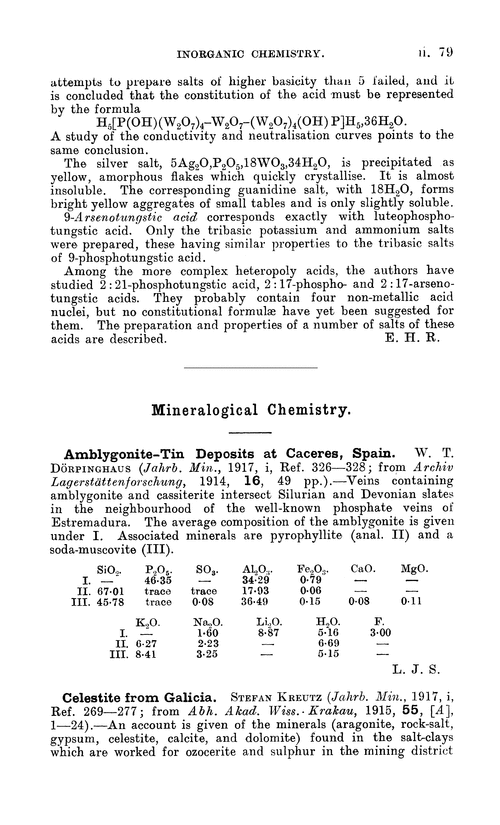 Mineralogical chemistry