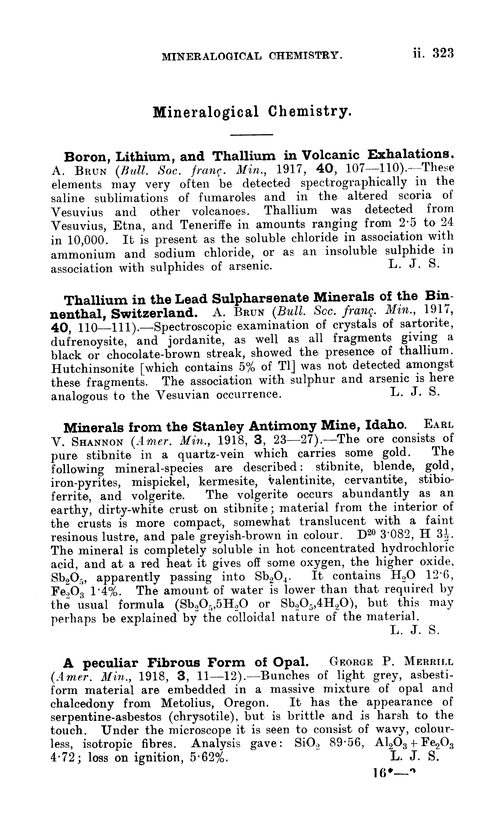 Mineralogical chemistry
