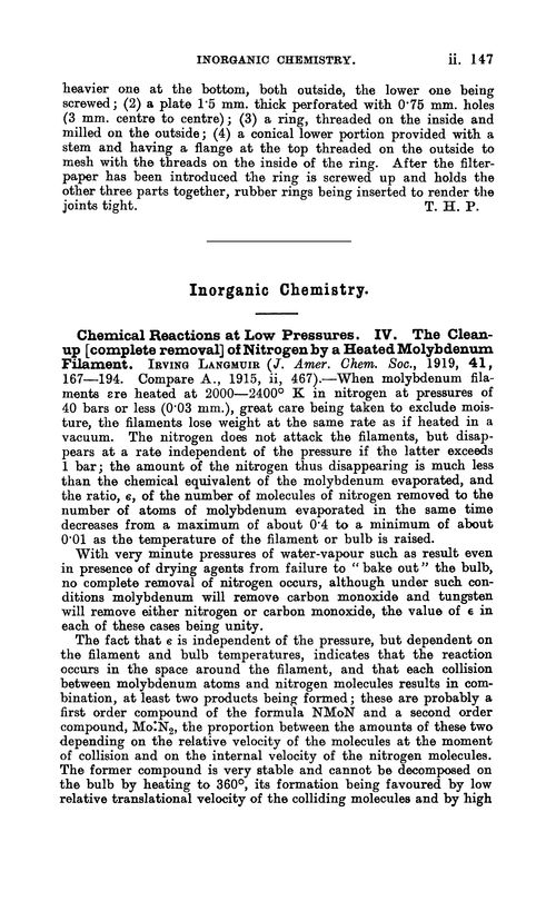 Inorganic chemistry
