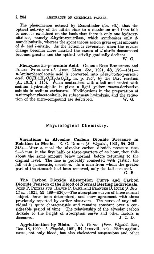 Physiological chemistry