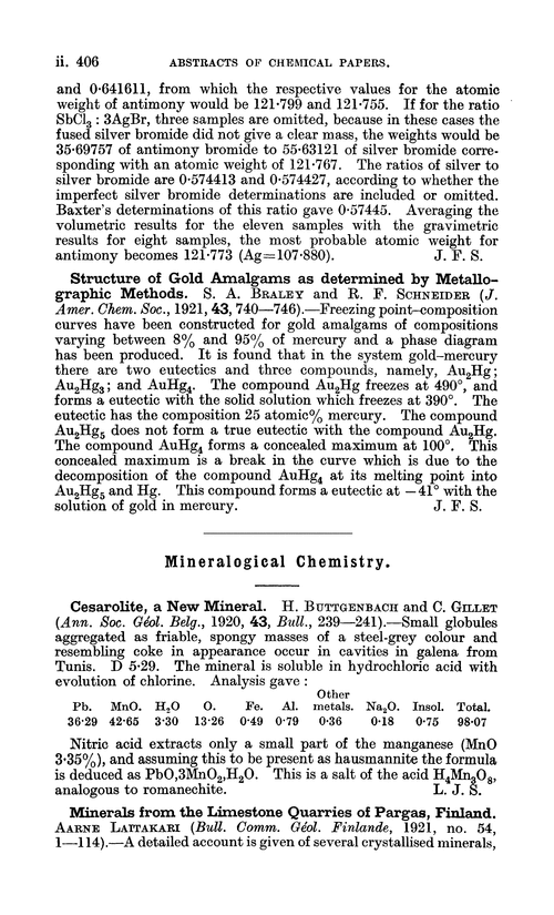 Mineralogical chemistry