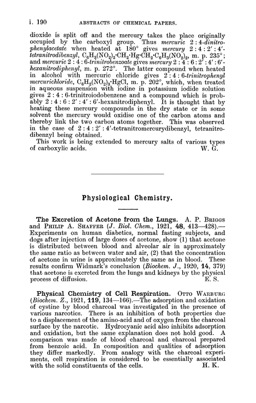 Physiological chemistry
