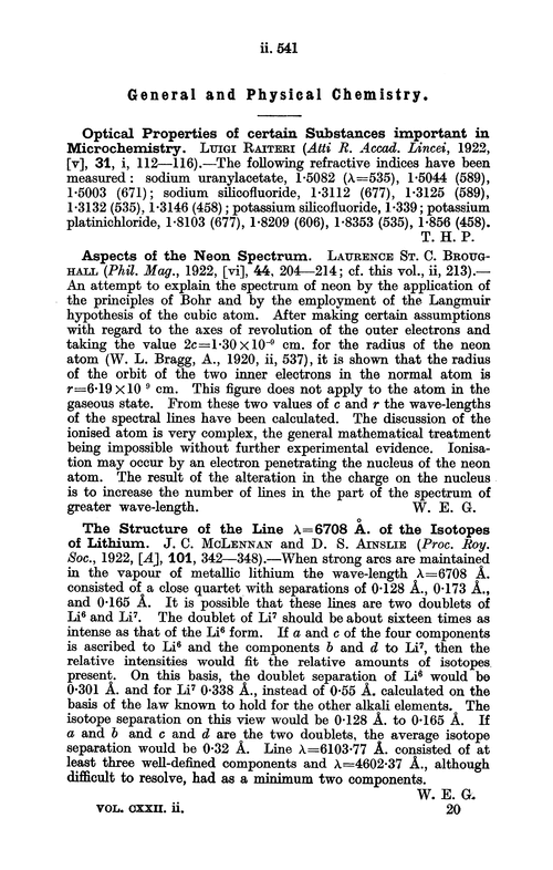 General and physical chemistry