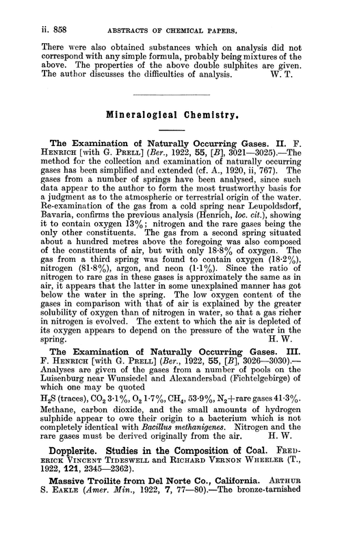 Mineralogical chemistry