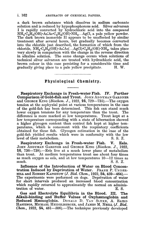 Physiological chemistry