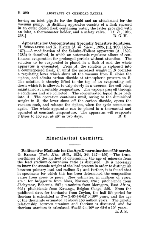 Mineralogical chemistry